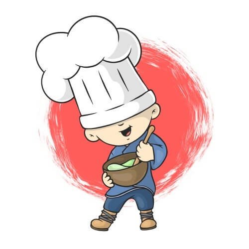 cartoon of a rebel monk cooking food