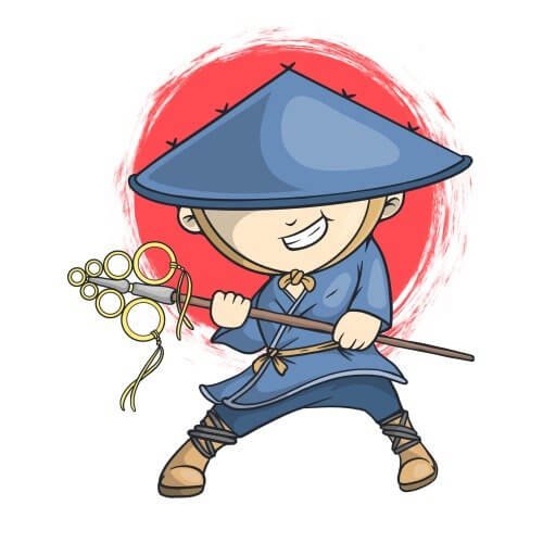 cartoon of a rebel monk ready for some martial arts